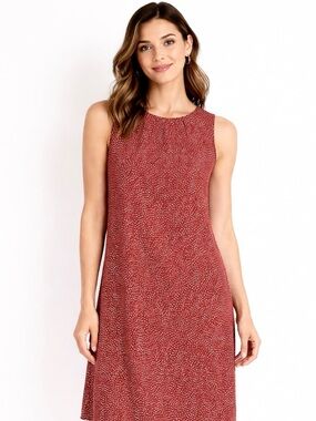 Nordstrom Collection Fawn Bambi Print Silk Midi Dress Burgundy size 12